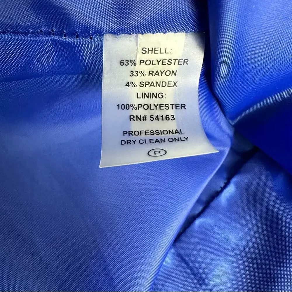 Calvin Klein Sheath Dress V‎ Neck Back Zip Cap Sleeve Blue Career Size 10